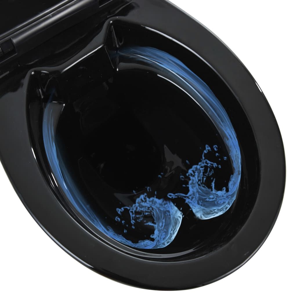 vidaXL Zwart Verhoogd Toilet - Randloos & Soft-Close - 35% Korting!
