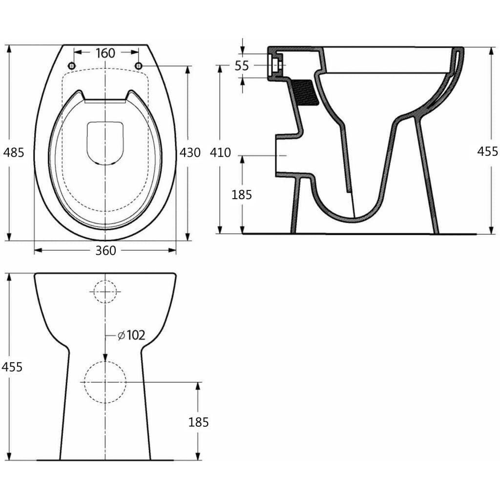 vidaXL Zwart Verhoogd Toilet - Randloos & Soft-Close - 35% Korting!