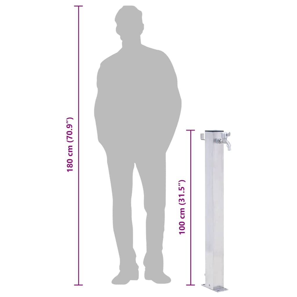 vidaXL Waterzuil Vierkant RVS 100cm - 35% Korting!