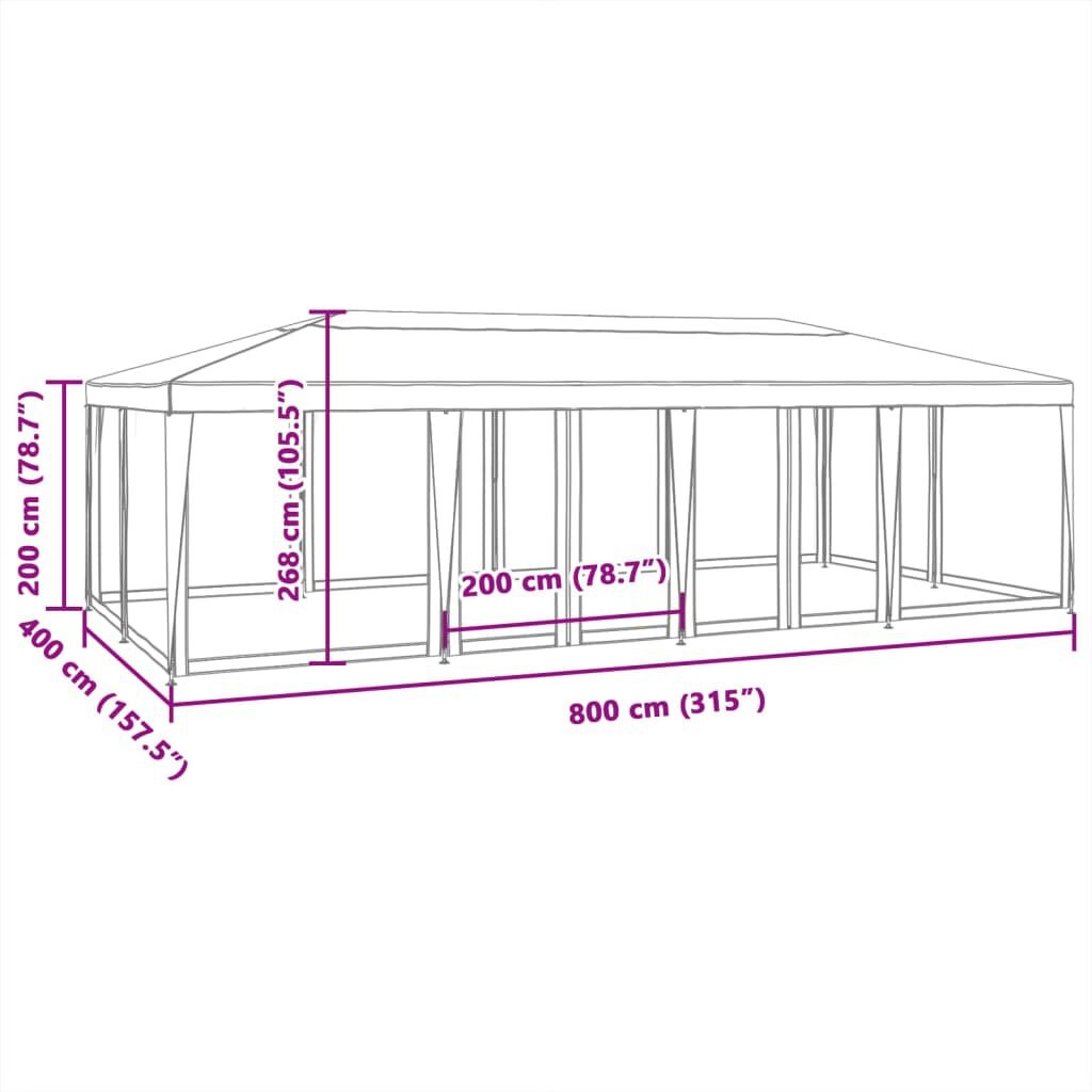 Partytent 8x4m Antraciet - Retourdeal! 35% Korting!