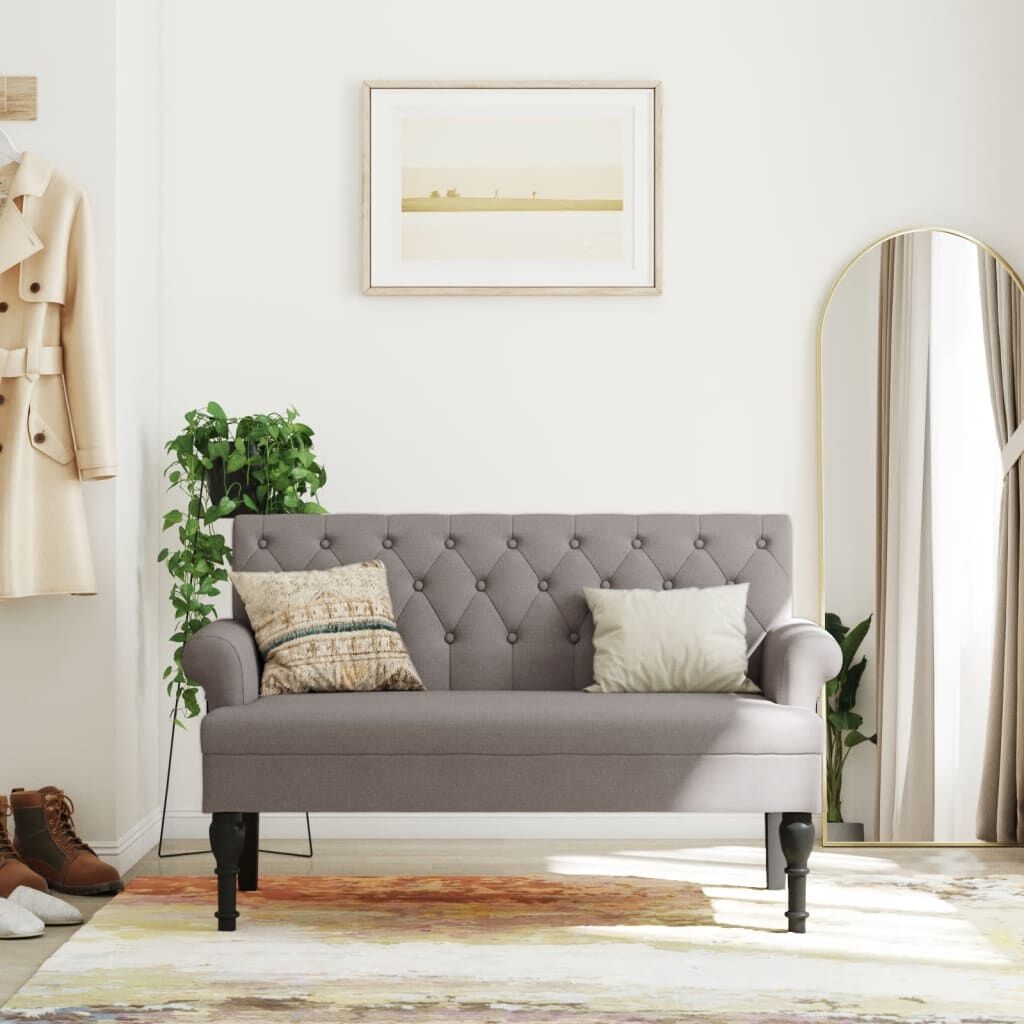 vidaXL Bankje Taupe met Rugleuning - 35% Korting!