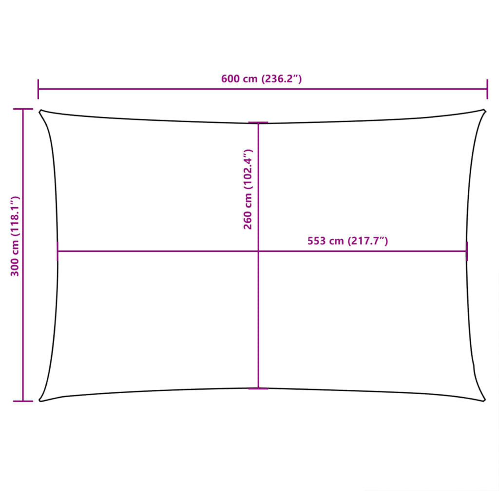 vidaXL Zonnescherm Rechthoek 3x6m Crème - 35% Korting!