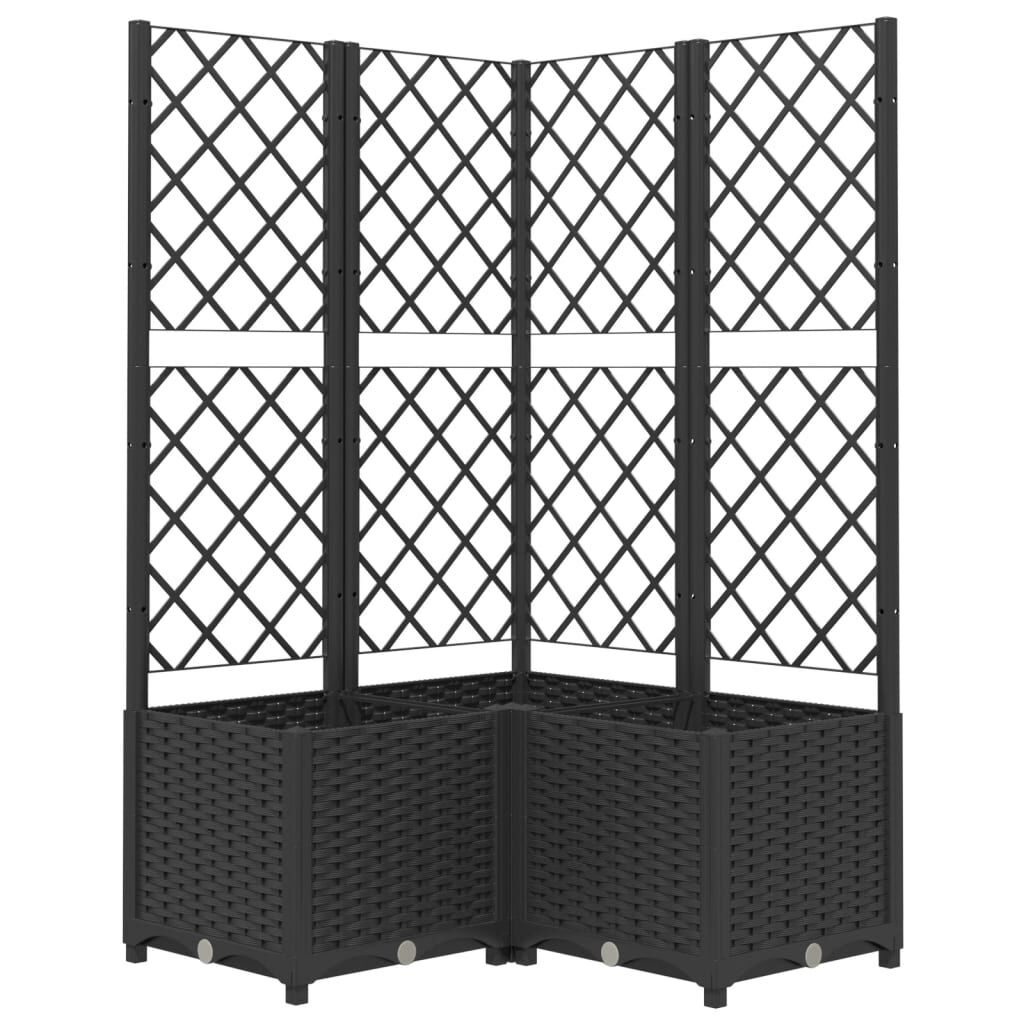 vidaXL Plantenbak met Latwerk 80x80 - Zwart - 35% Korting!