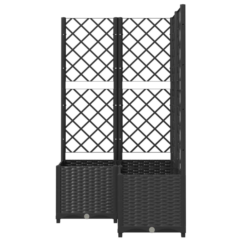 vidaXL Plantenbak met Latwerk 80x80 - Zwart - 35% Korting!