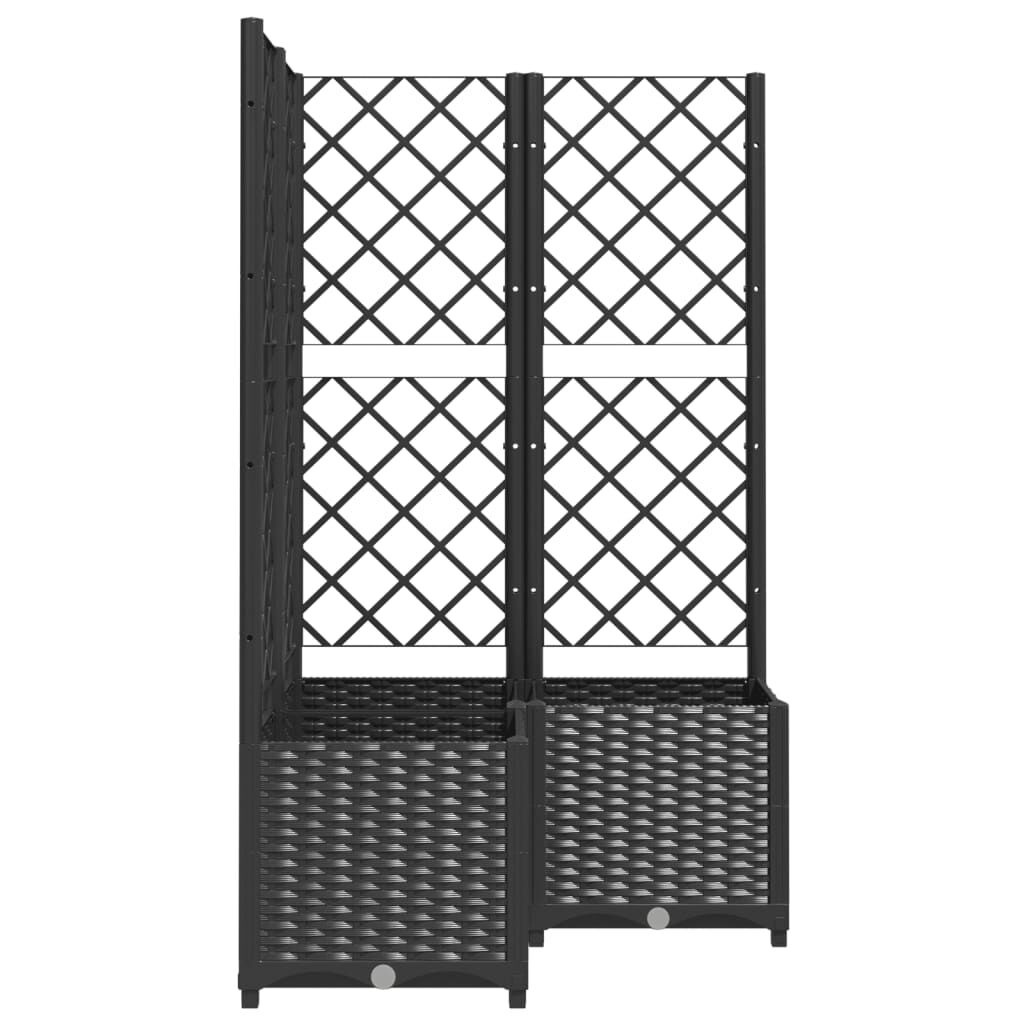 vidaXL Plantenbak met Latwerk 80x80 - Zwart - 35% Korting!