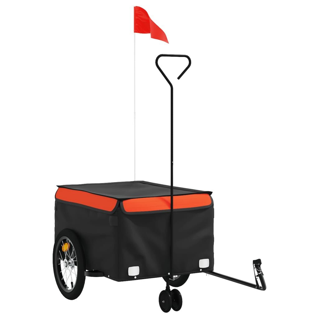vidaXL Fietstrailer 45kg - Zwart/Oranje - 35% Korting!