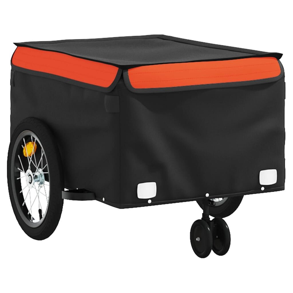 vidaXL Fietstrailer 45kg - Zwart/Oranje - 35% Korting!