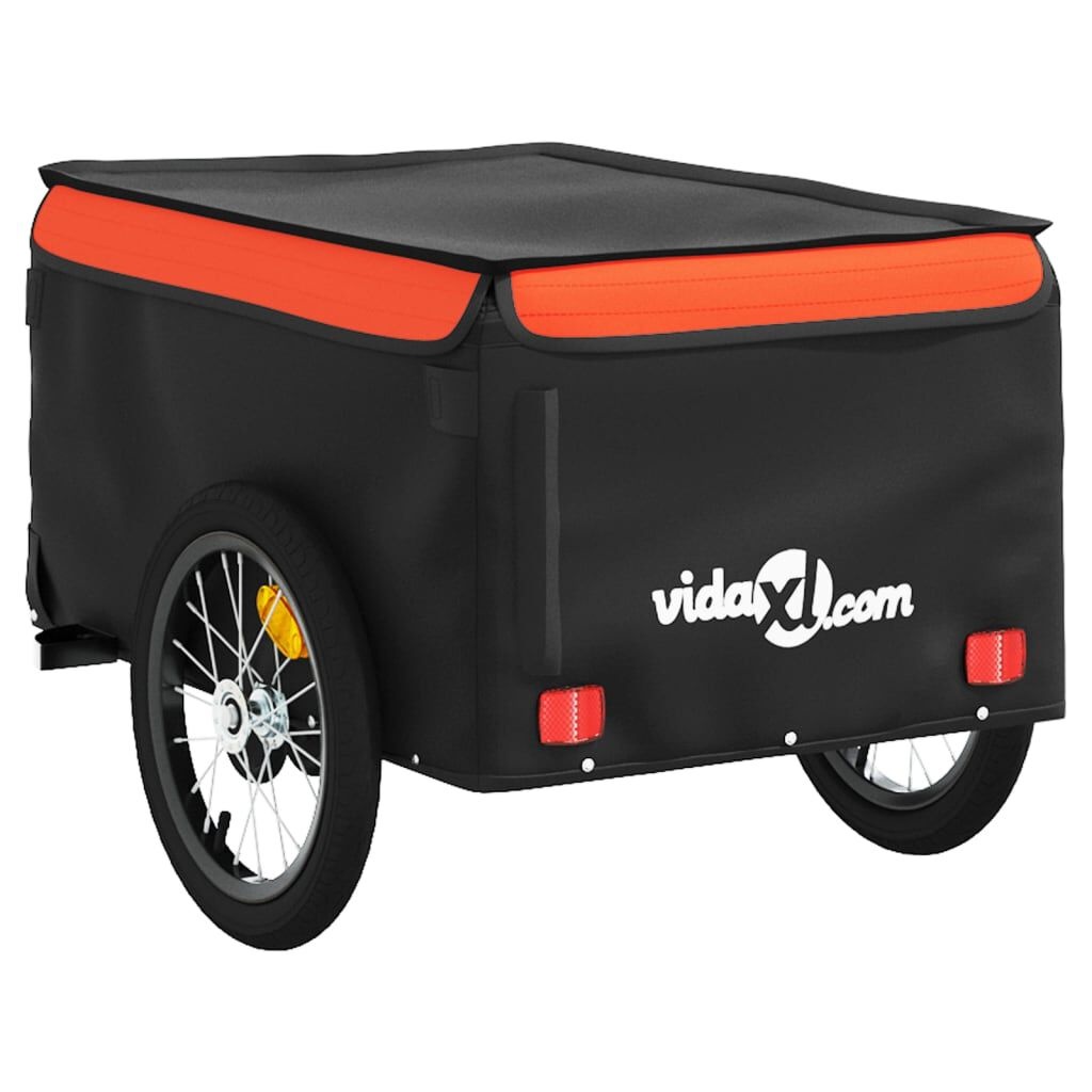 vidaXL Fietstrailer 45kg - Zwart/Oranje - 35% Korting!