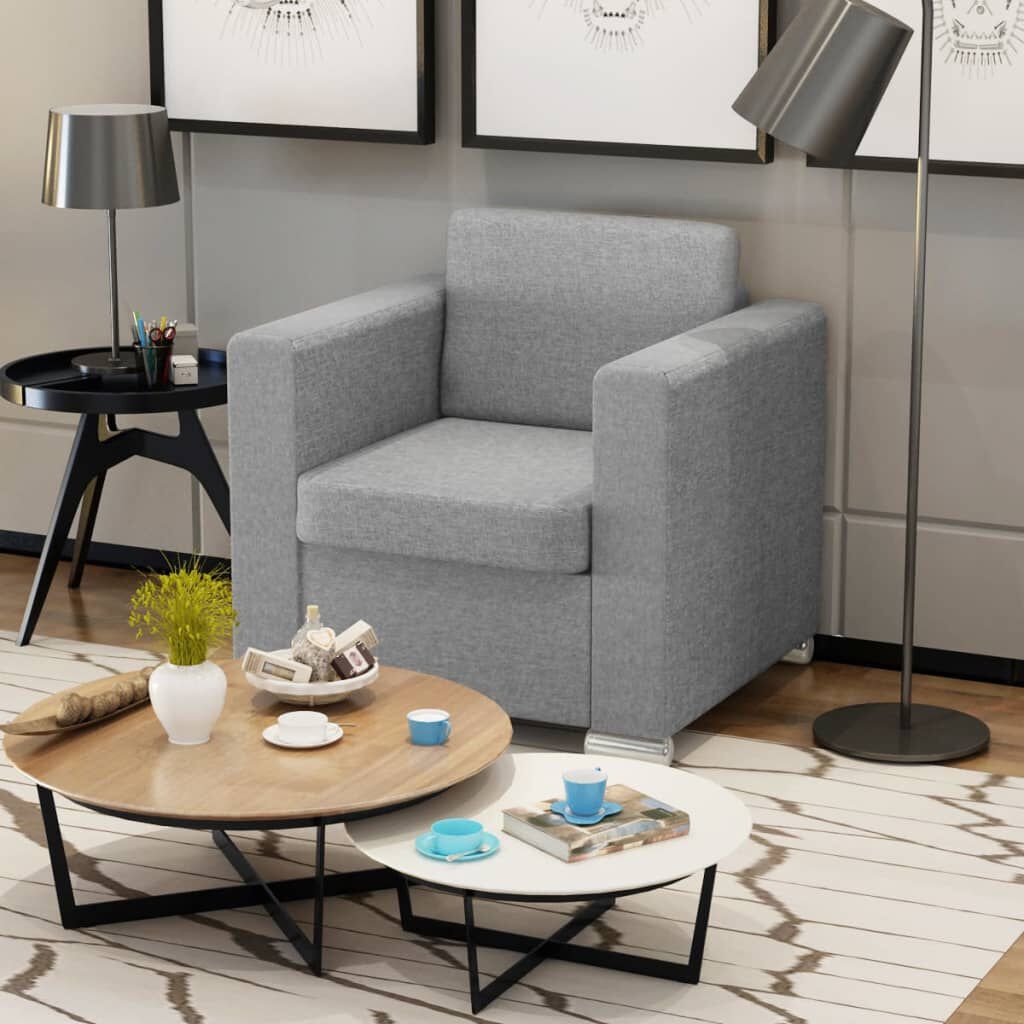 VidaXL Fauteuil Lichtgrijs - Gebruikssporen - 35% Korting!