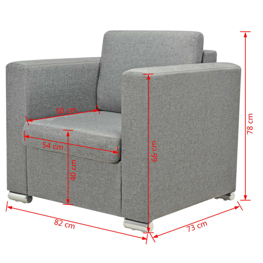 VidaXL Fauteuil Lichtgrijs - Gebruikssporen - 35% Korting!