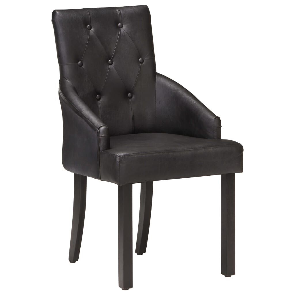 vidaXL Eetkamerstoelen (4 st) Leer Zwart - 35% Korting!