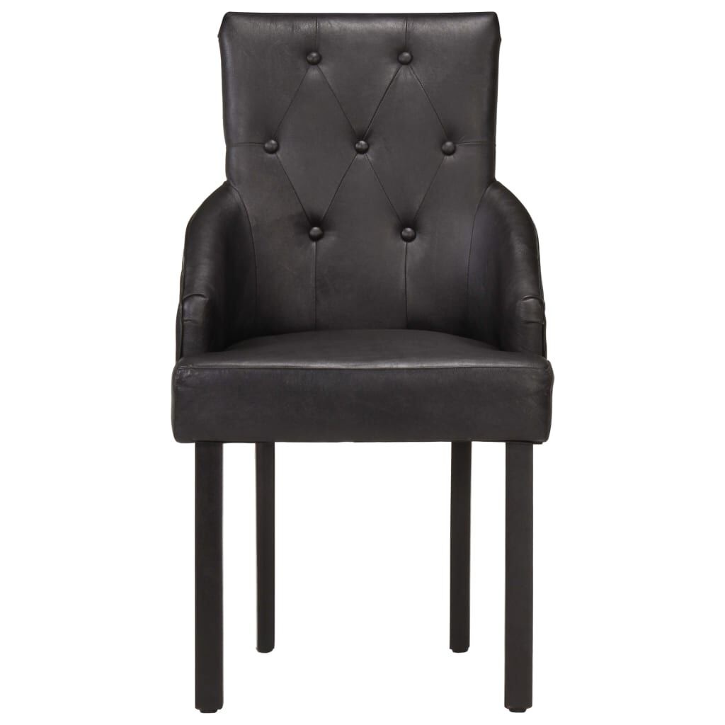 vidaXL Eetkamerstoelen (4 st) Leer Zwart - 35% Korting!