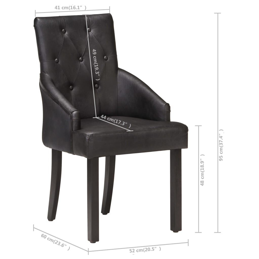 vidaXL Eetkamerstoelen (4 st) Leer Zwart - 35% Korting!