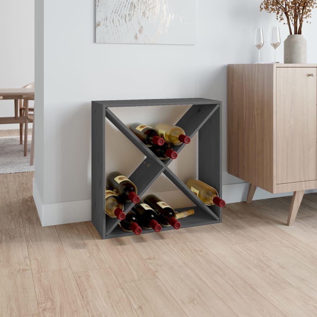 Wijnkast Grenenhout Grijs 62cm - 35% Korting!