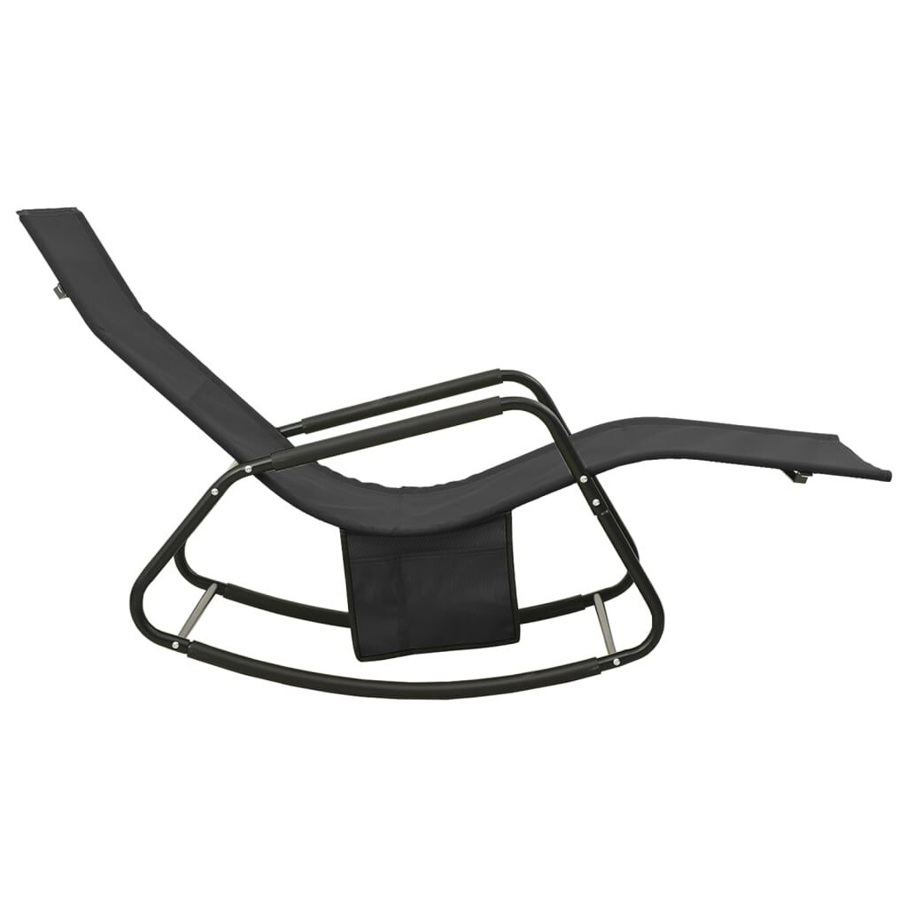 vidaXL Ligbed Zwart - Staal & Textileen - 35% Korting!