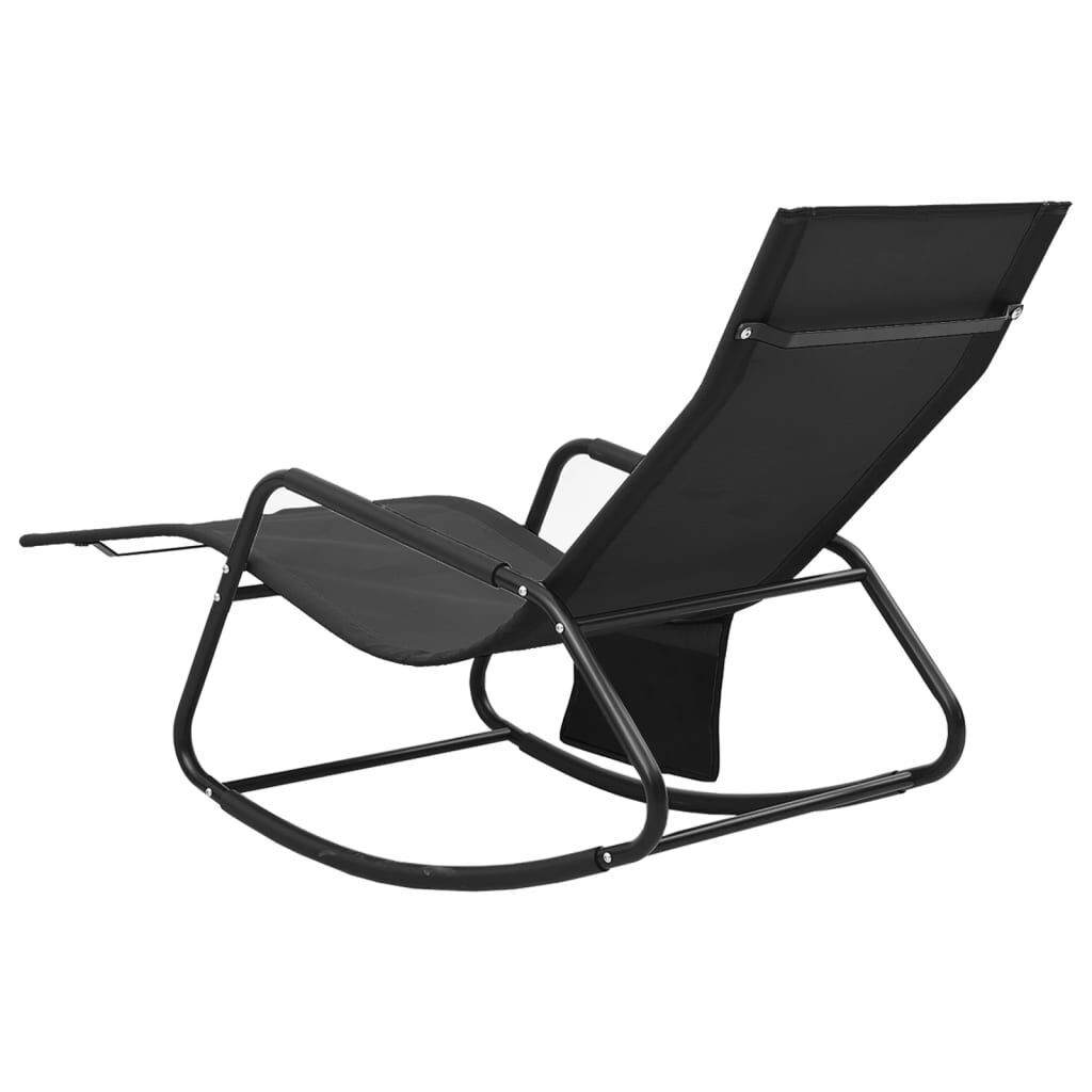 vidaXL Ligbed Zwart - Staal & Textileen - 35% Korting!