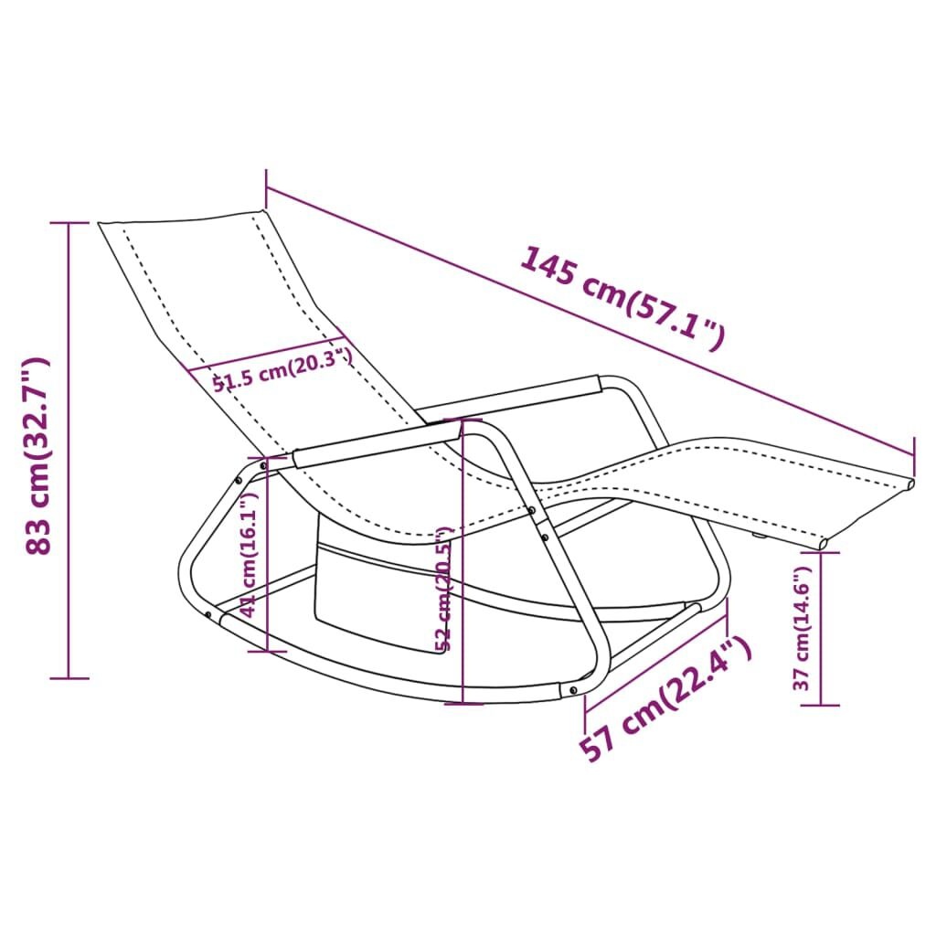 vidaXL Ligbed Zwart - Staal & Textileen - 35% Korting!