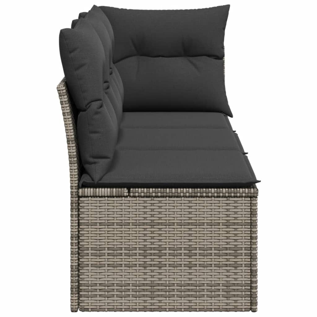 Tuinbank Rattan Grijs 3-Zits met Kussens - 55% Korting!