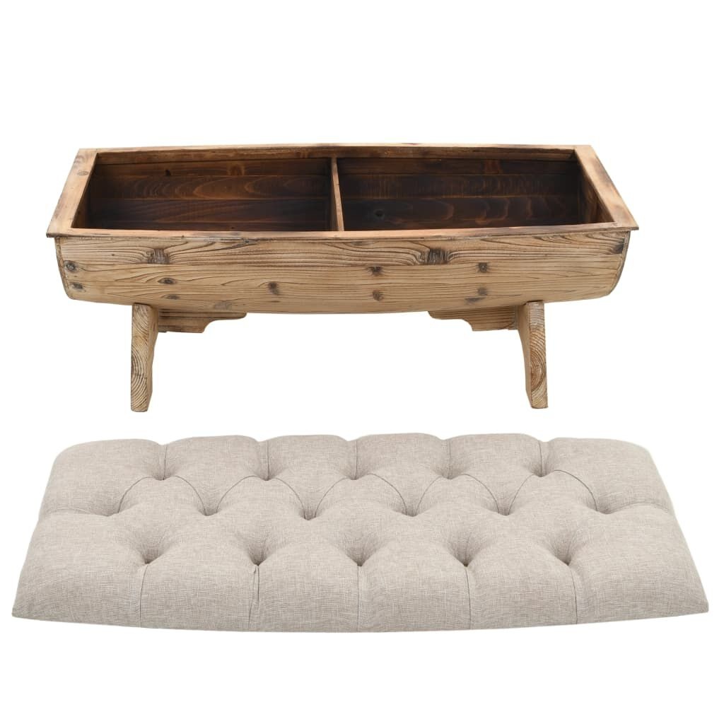 vidaXL Opbergbankje Hout & Stof - 35% Korting! (Retour)