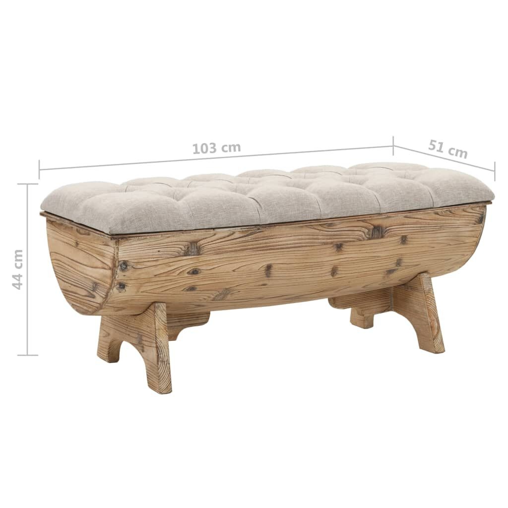 vidaXL Opbergbankje Hout & Stof - 35% Korting! (Retour)