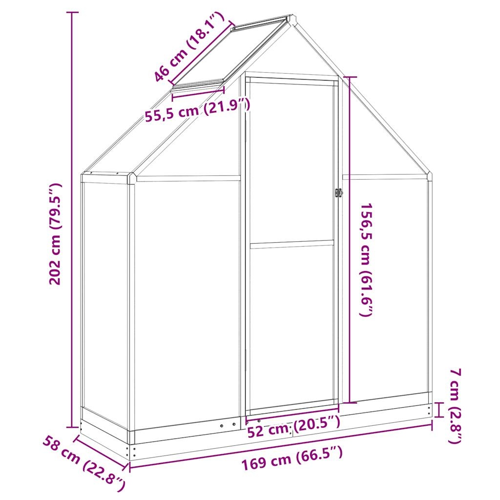 vidaXL Tuinkas met Frame - 169cm - Antraciet - 35% Korting!