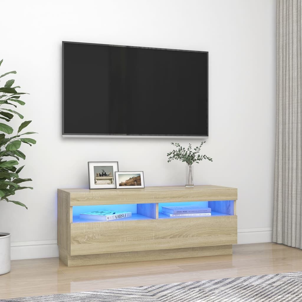 TV Meubel Sonoma Eiken met LED - 47% Korting! Nieuw!