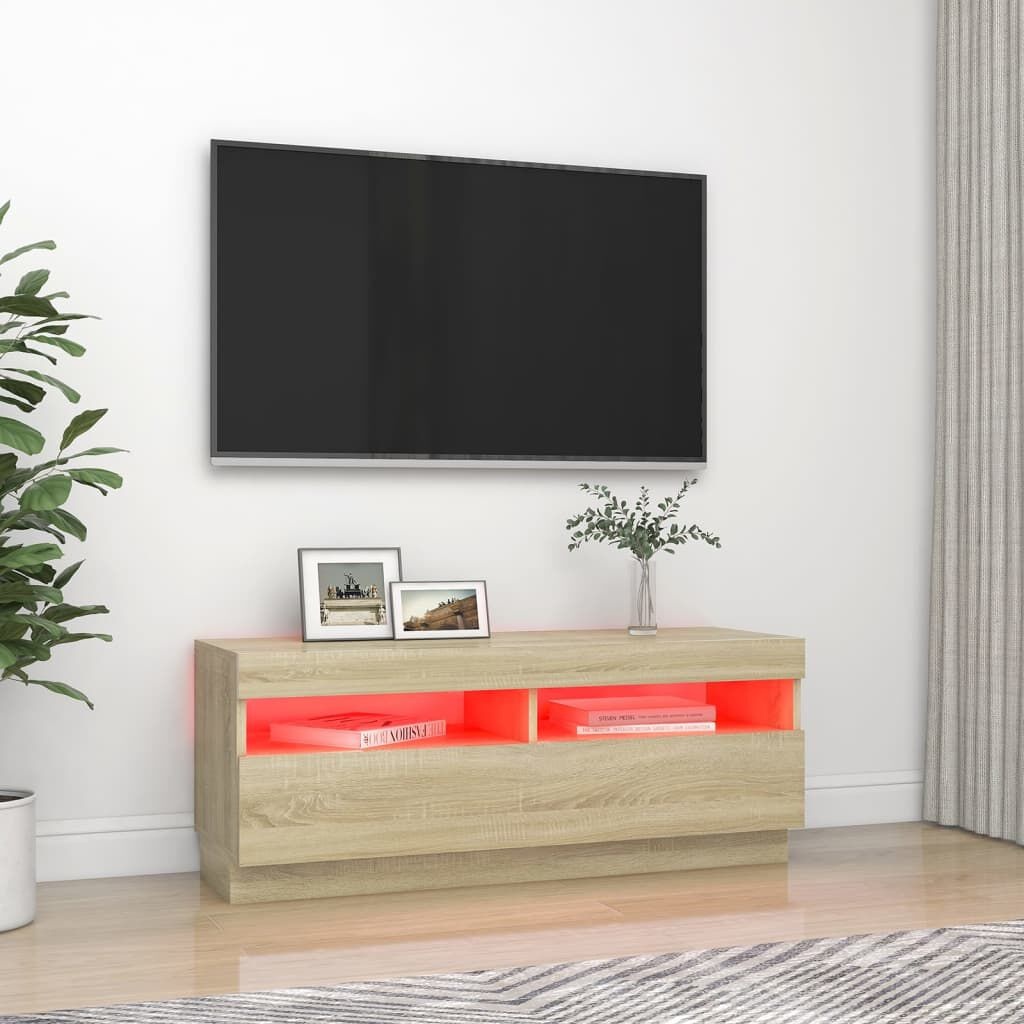 TV Meubel Sonoma Eiken met LED - 47% Korting! Nieuw!