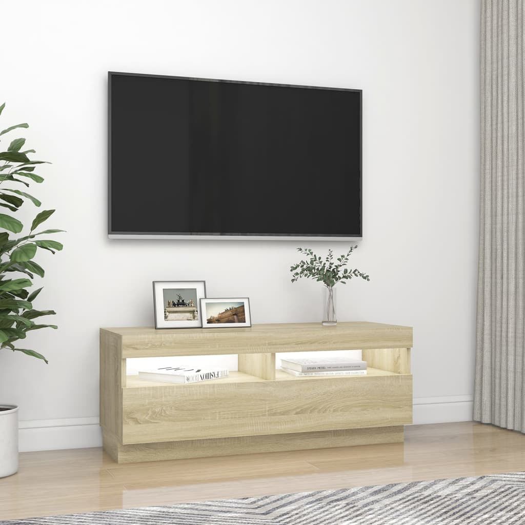 TV Meubel Sonoma Eiken met LED - 47% Korting! Nieuw!