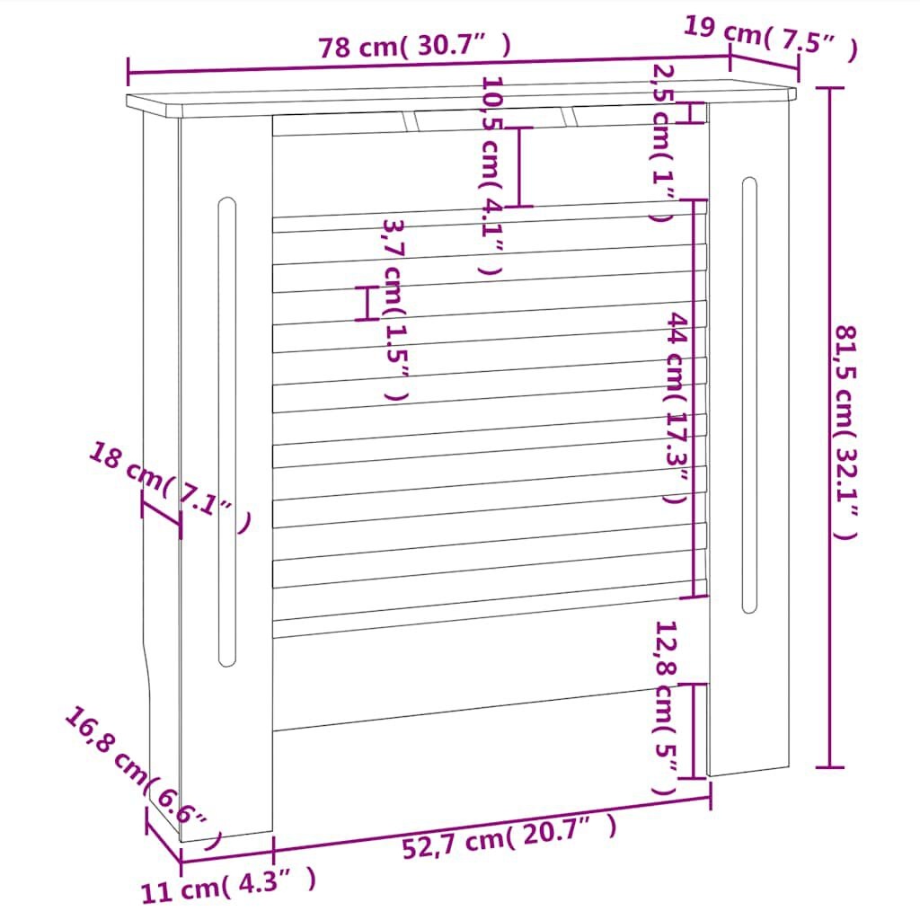Radiatorombouw Zwart 78cm - 35% Korting! (Lichte Schade)