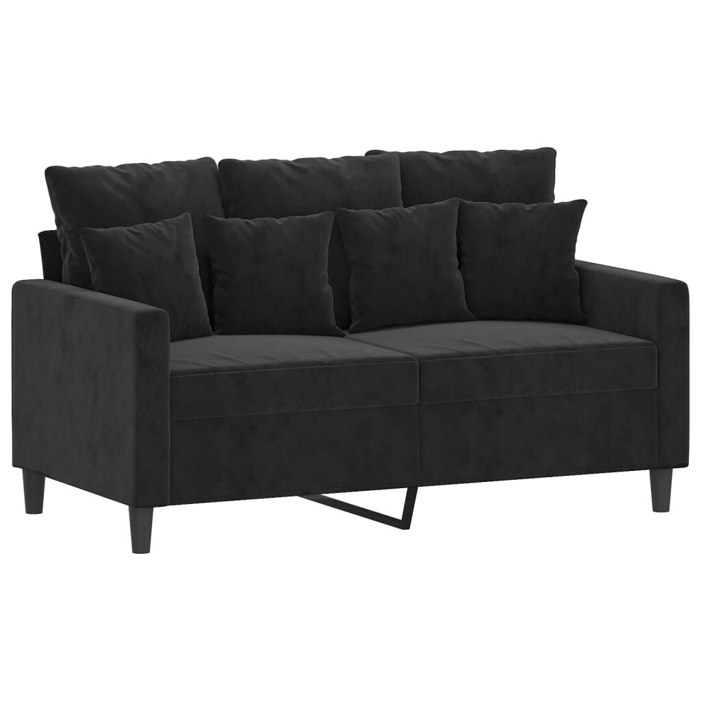 vidaXL Tweezitsbank Fluweel Zwart - Gebruikssporen - 35% Korting!