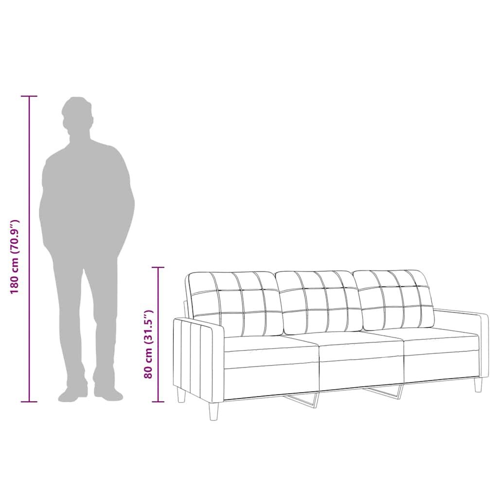 vidaXL 3-zitsbank Zwart 210cm - 35% Korting!