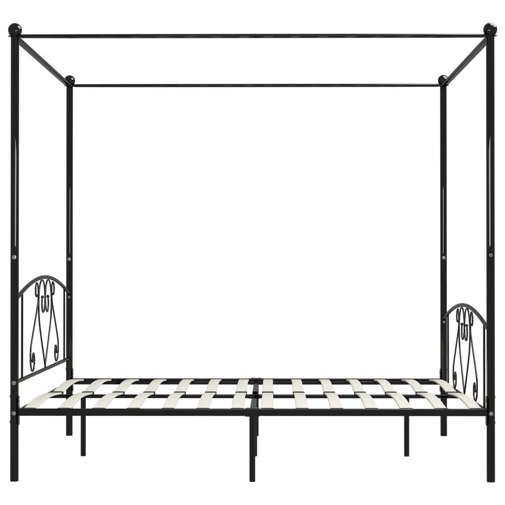 Hemelbedframe Metaal Zwart 200x200 cm - 35% Korting!