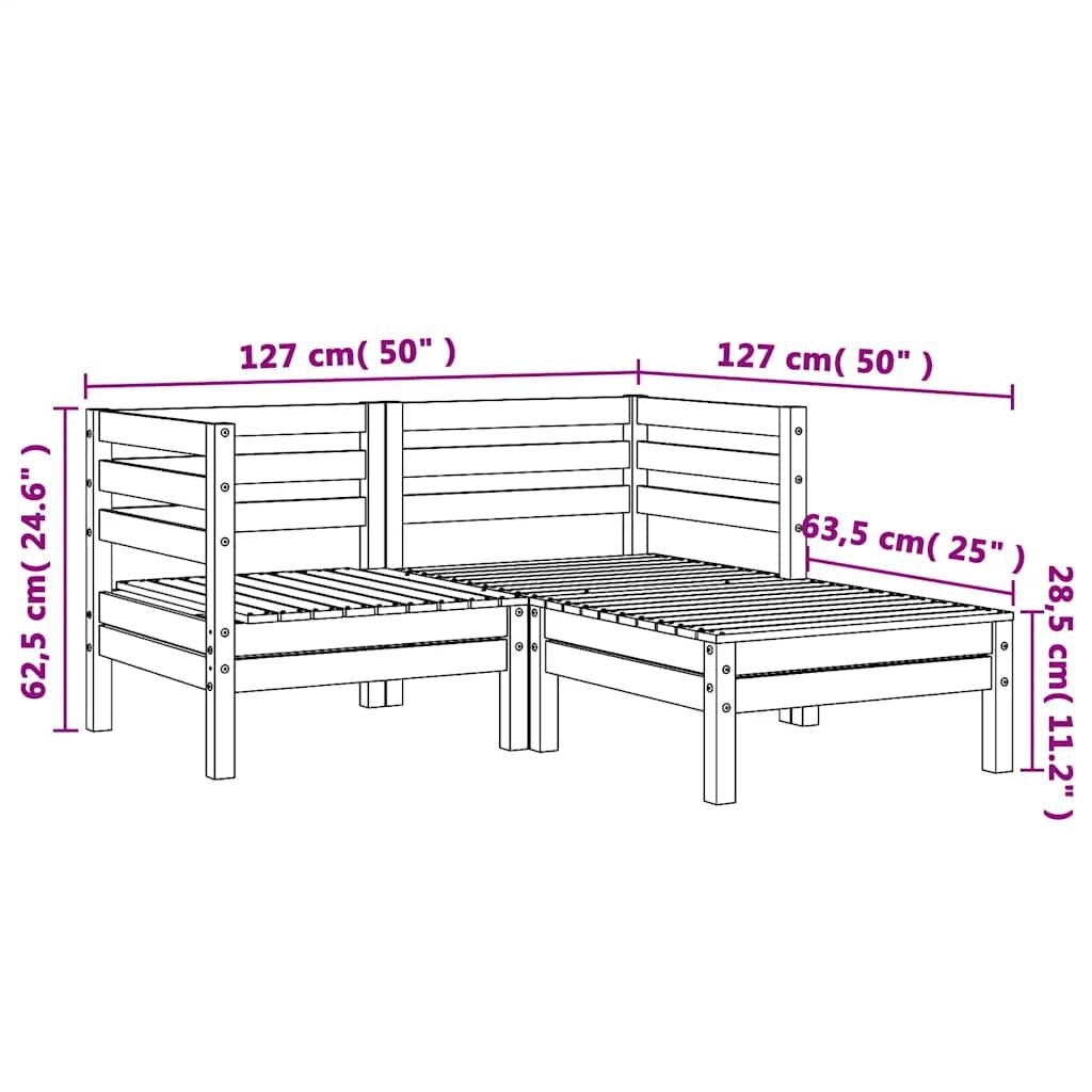 Tuinbank 2-zits Douglas + Voetenbank -35% Korting!