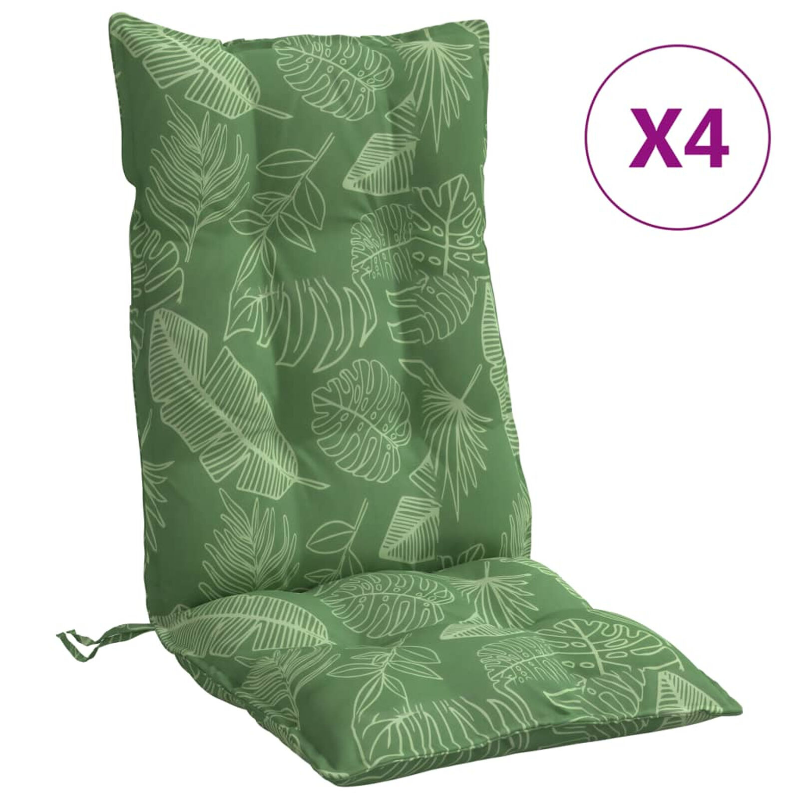 vidaXL Stoelkussens Hoge Rug Blad - 4 stuks - 35% Korting!