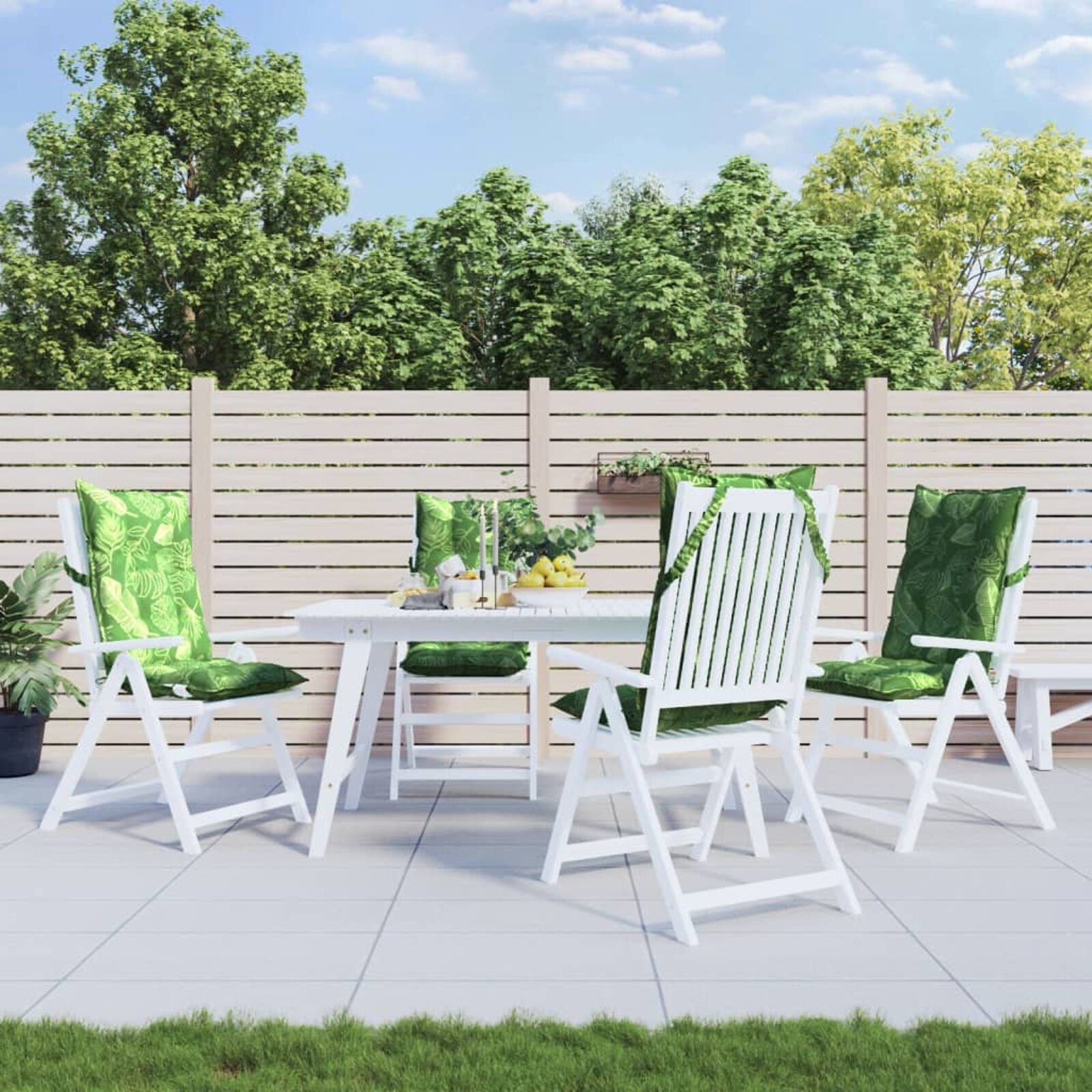 vidaXL Stoelkussens Hoge Rug Blad - 4 stuks - 35% Korting!