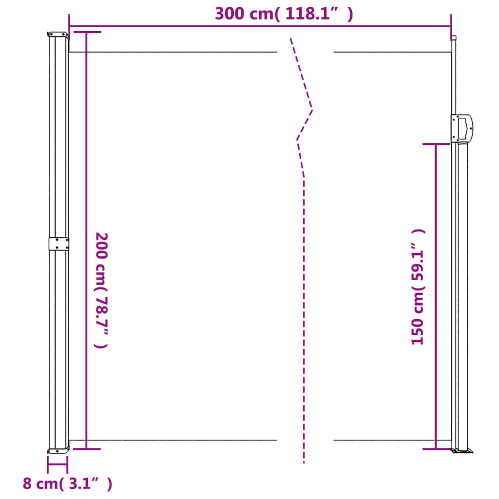 VidaXL Uittrekbaar Windscherm 200x300cm Beige - 35% Korting!