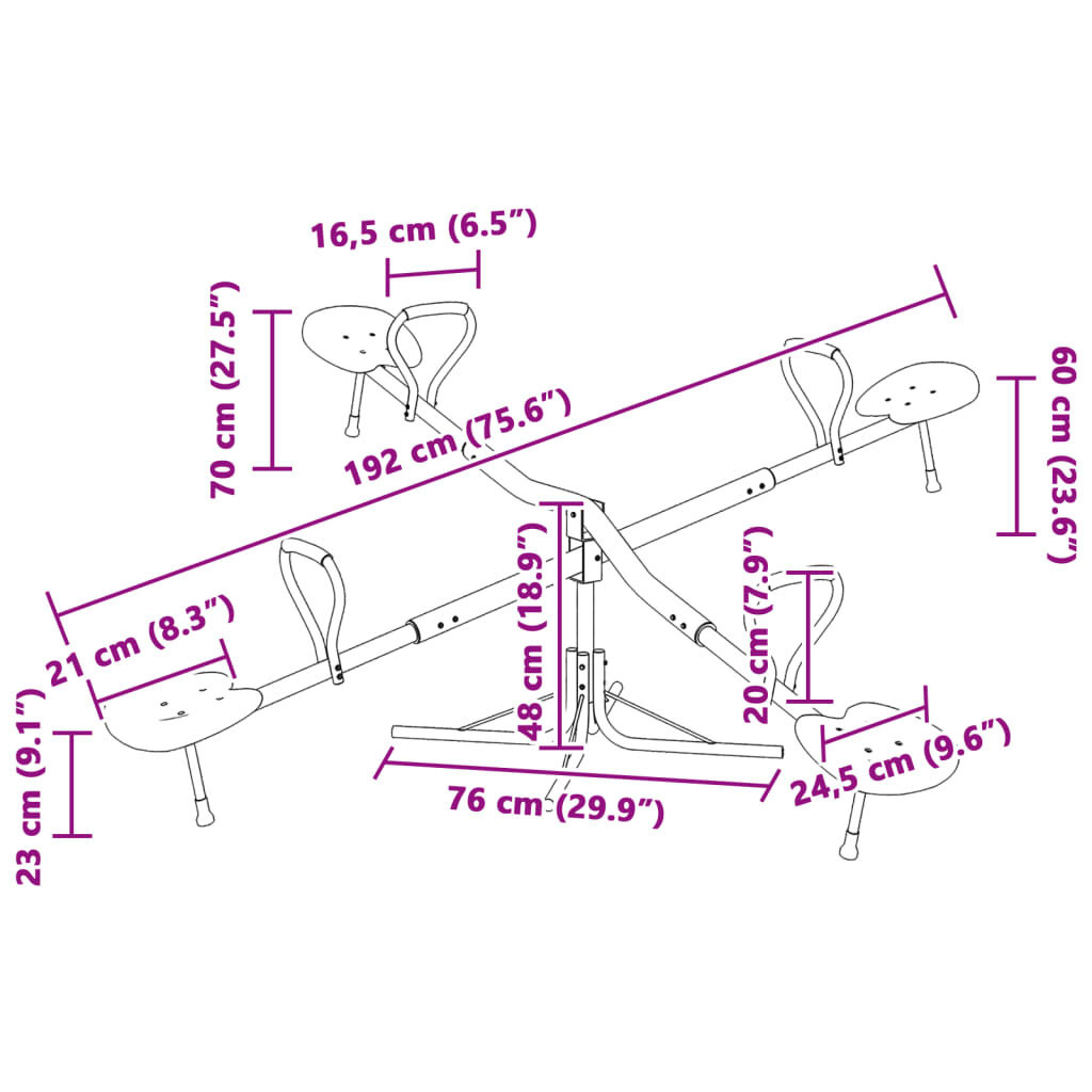 vidaXL Wipwap 4-zits 360° Draaibaar - 35% Korting!