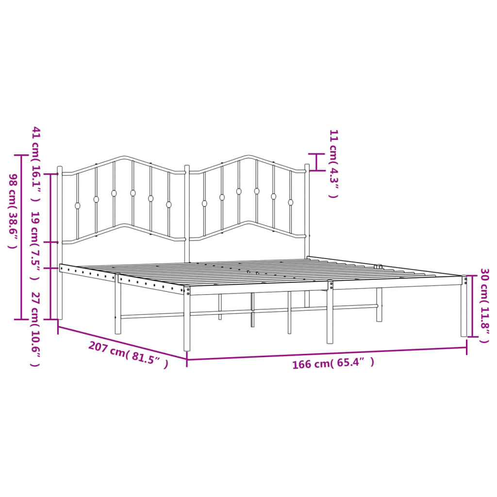 vidaXL Bedframe 160x200 Zwart - 35% Korting!