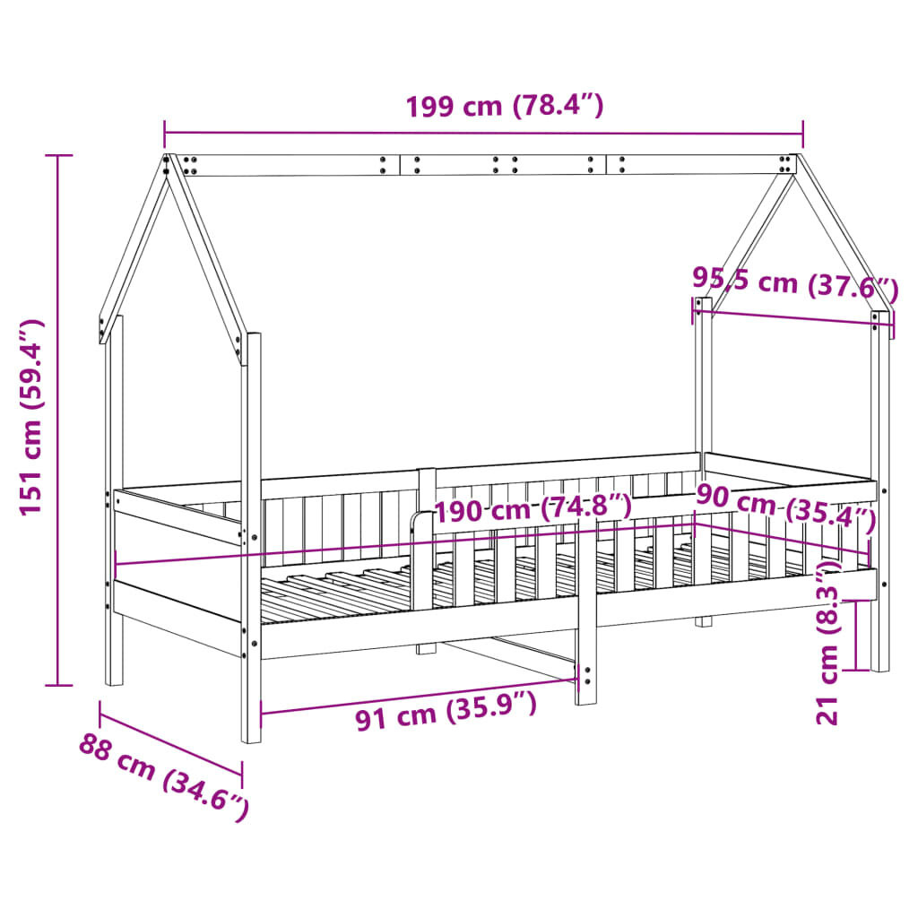 Bedhuis Wasbruin Grenenhout 90x190cm -35% Korting!
