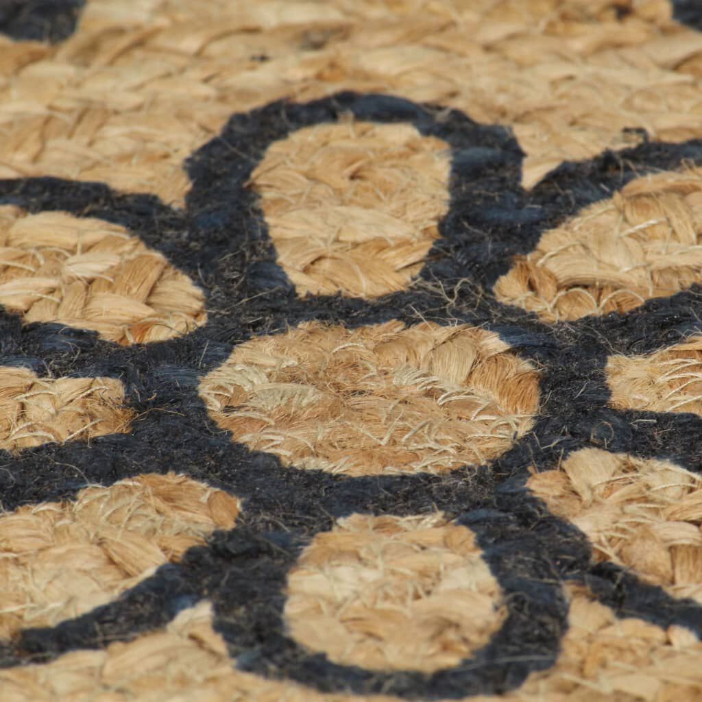 VidaXL Jute Vloerkleed Ø120cm - Handgemaakt, Donkerblauw - 35% Korting!