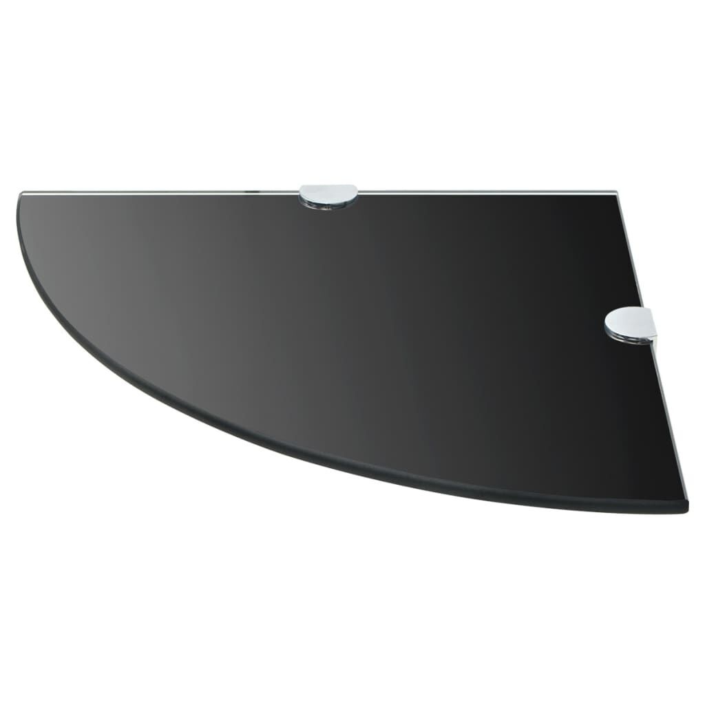 Hoekplank Zwart Glas 25x25cm - 62% Korting!