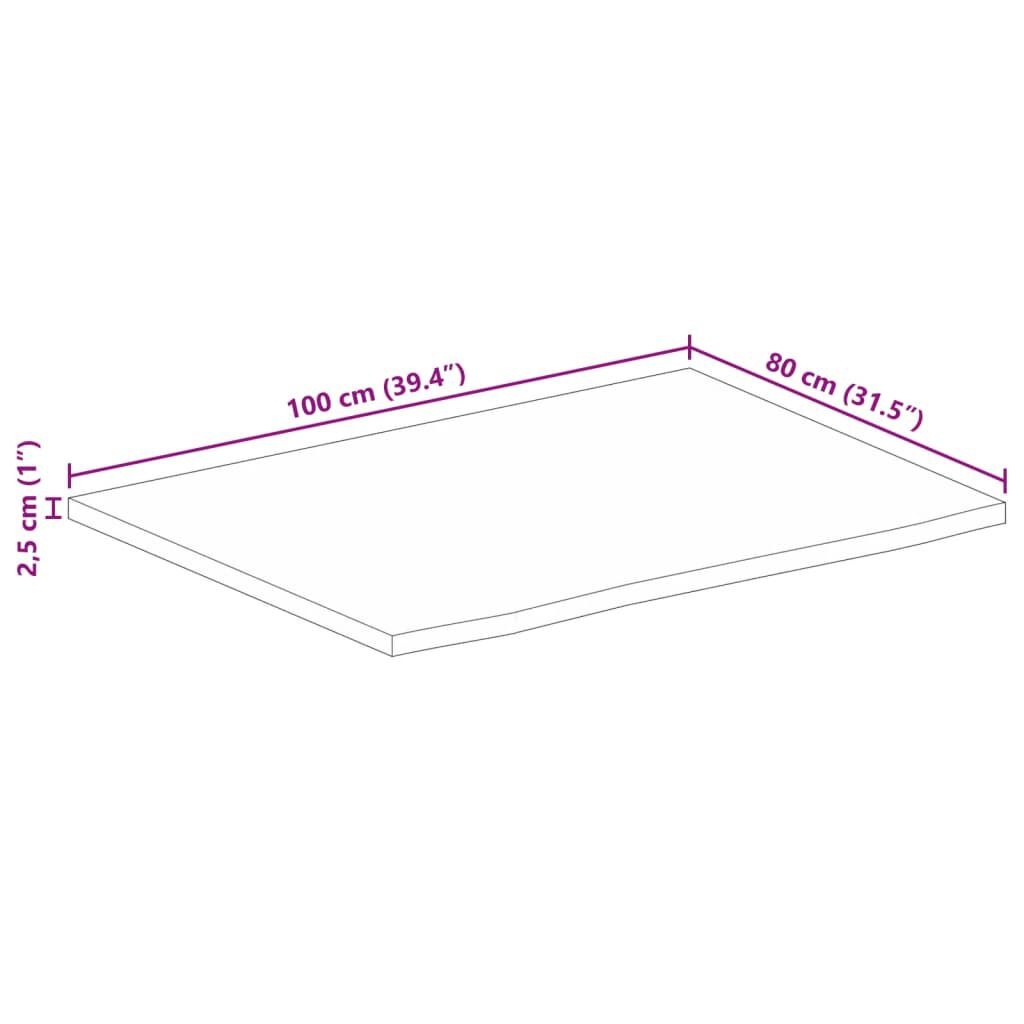 Massief Mangohouten Tafelblad 100x80cm - 35% Korting!