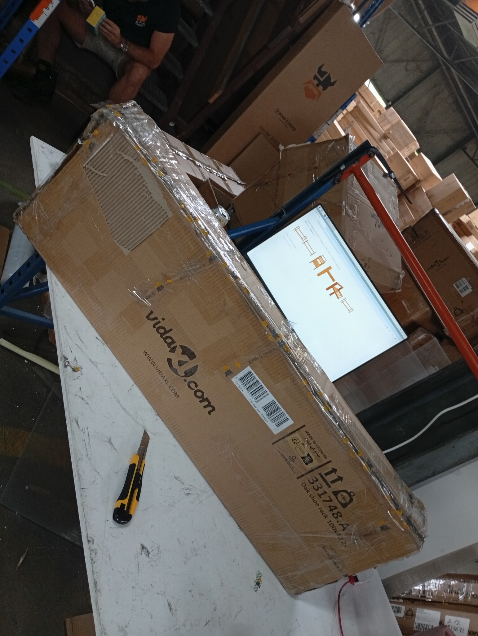 VidaXL Schoenenrek Eiken - 100cm - 45% Korting!