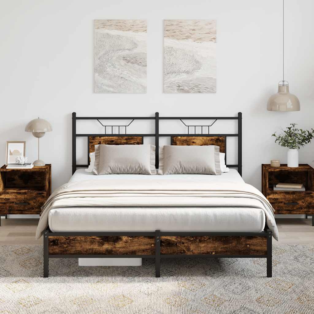 Bedframe 140x190 cm Gerookt Eiken - 60% Korting!