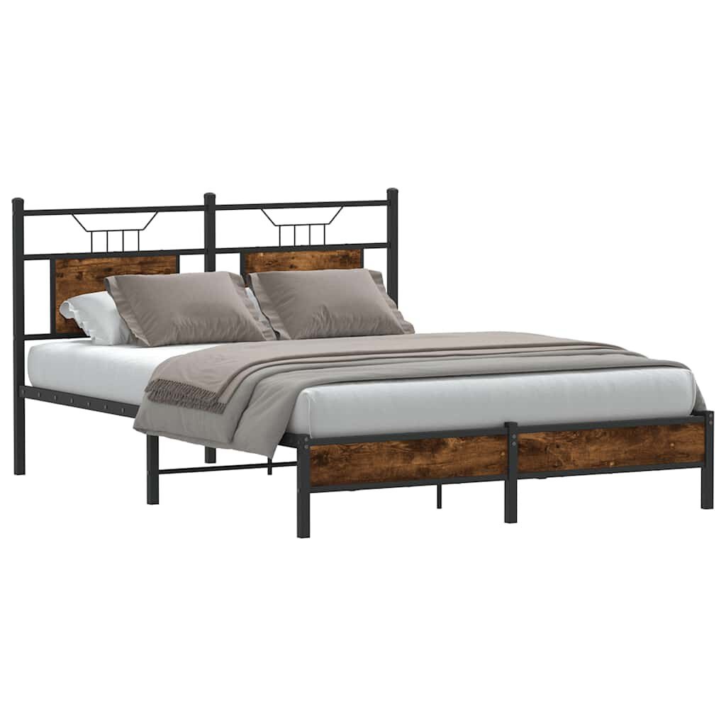 Bedframe 140x190 cm Gerookt Eiken - 60% Korting!