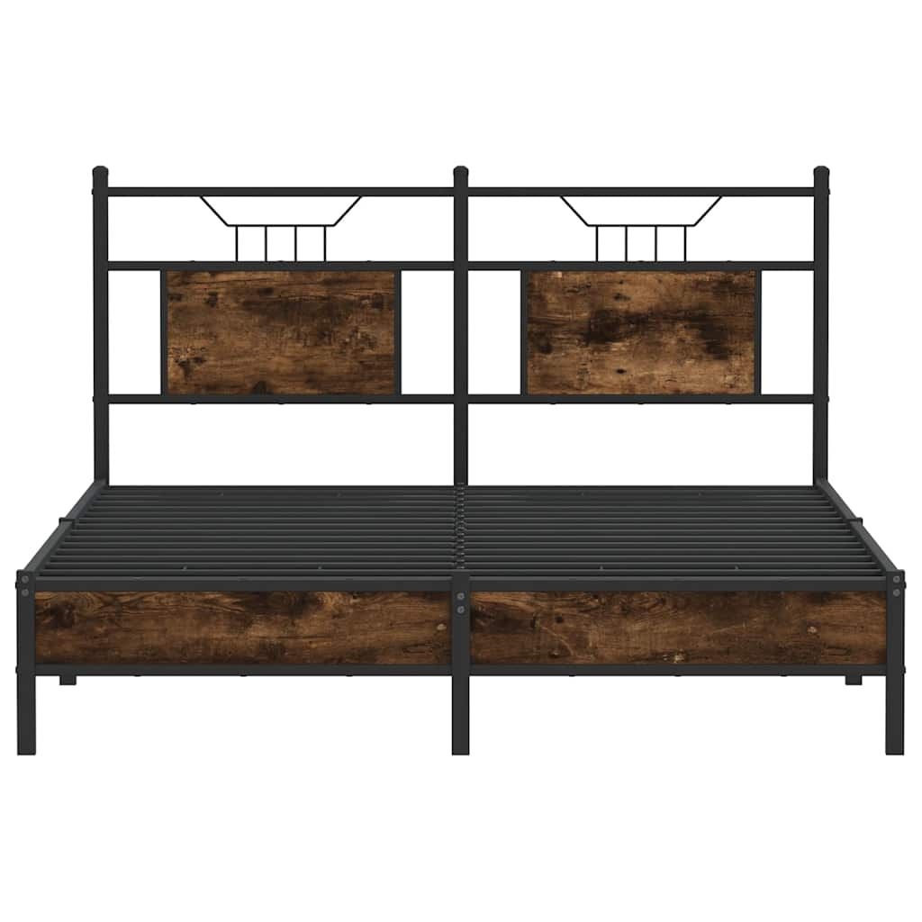 Bedframe 140x190 cm Gerookt Eiken - 60% Korting!