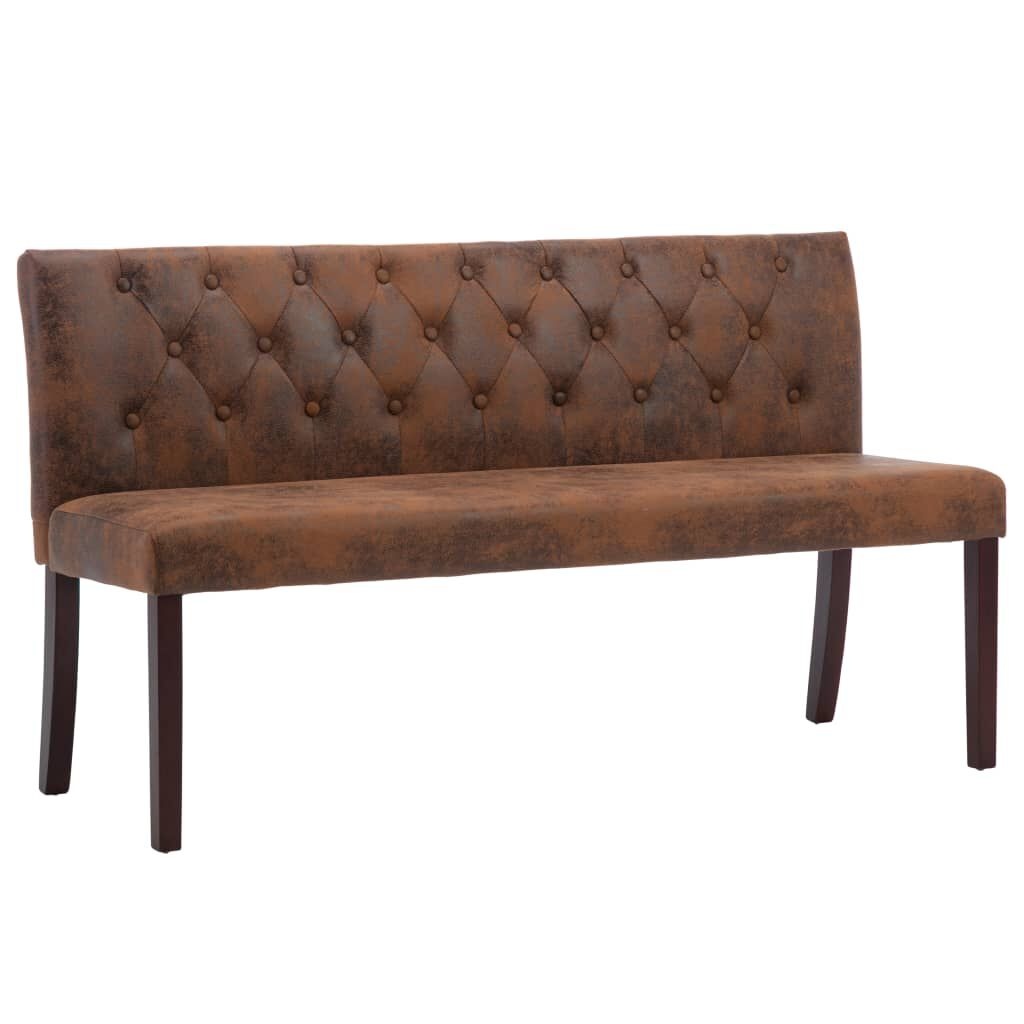 VidaXL Bankje Bruin Kunstsuède 148cm - 35% Korting!