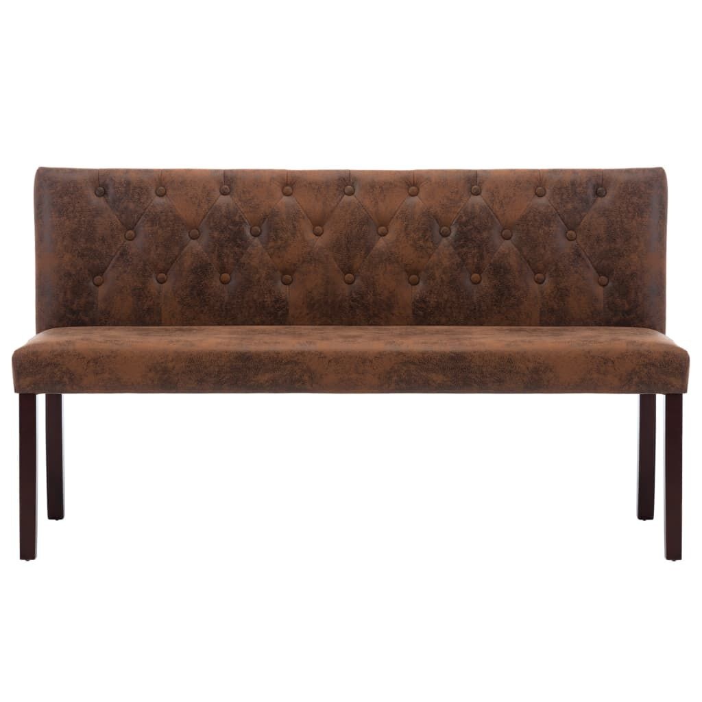 VidaXL Bankje Bruin Kunstsuède 148cm - 35% Korting!