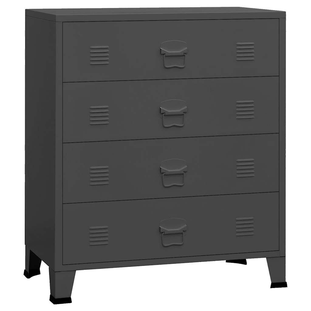 Industriële Ladekast Metaal 78cm - Antraciet - 35% Korting!