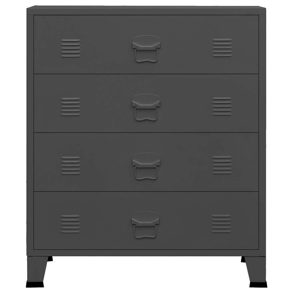 Industriële Ladekast Metaal 78cm - Antraciet - 35% Korting!